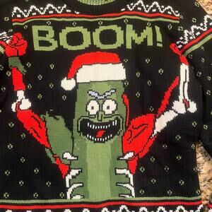 Rick and Morty Men Small Ugly Christmas‎ Sweater  Large "Pickle All The Way"